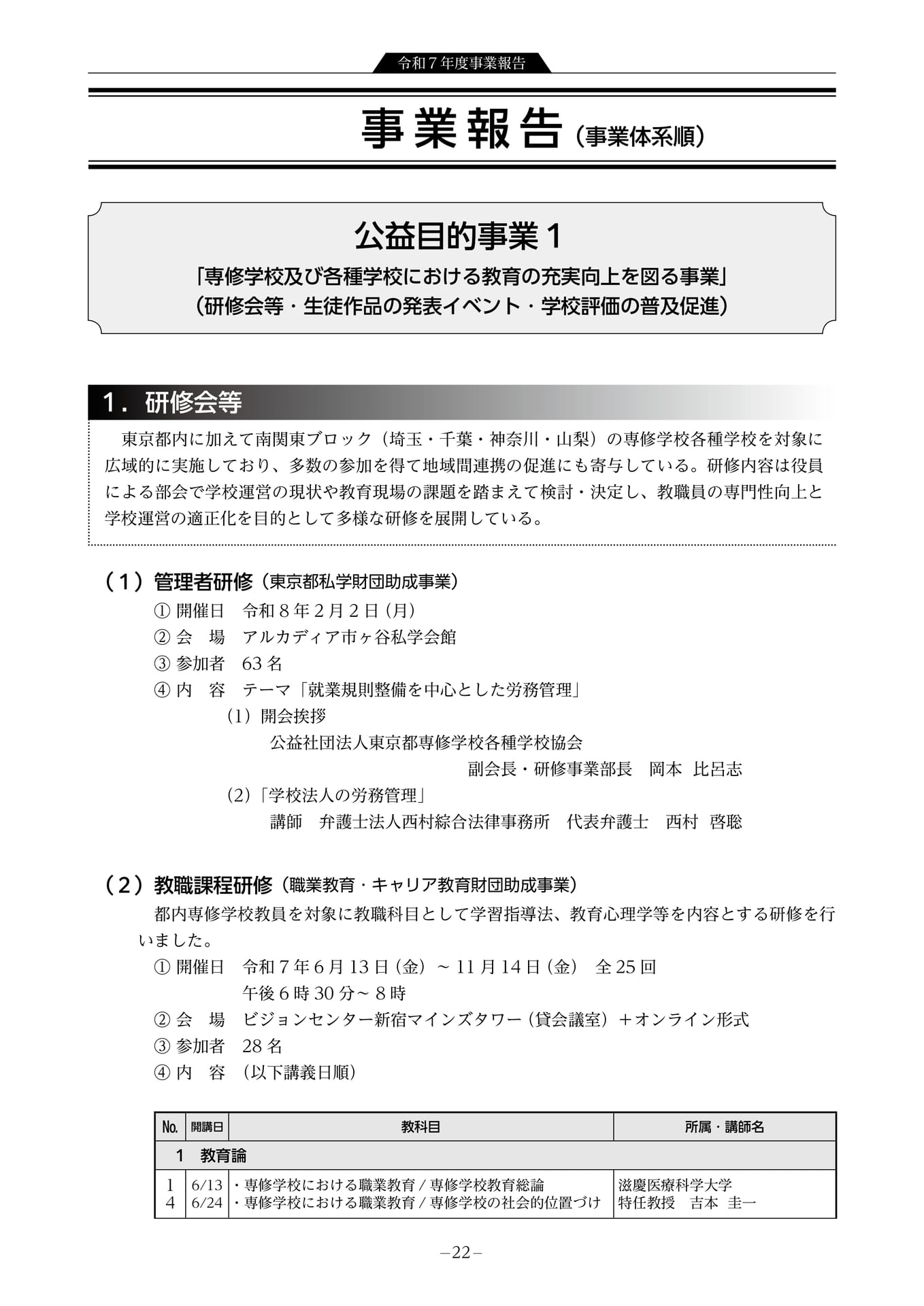 令和7年度事業報告 教育充実向上事業1(24ページ目)