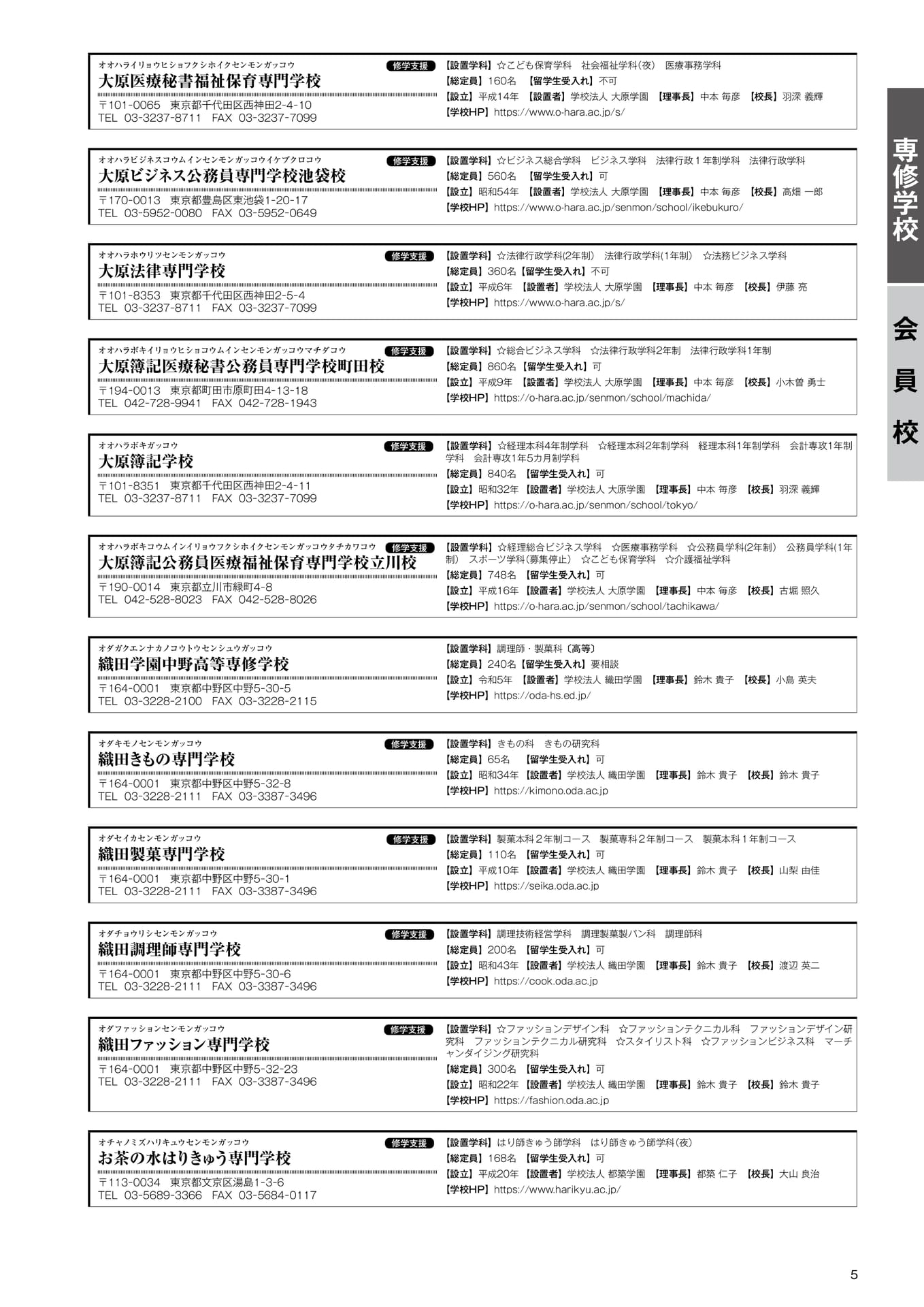 専修学校 会員校一覧(2)(7ページ目)