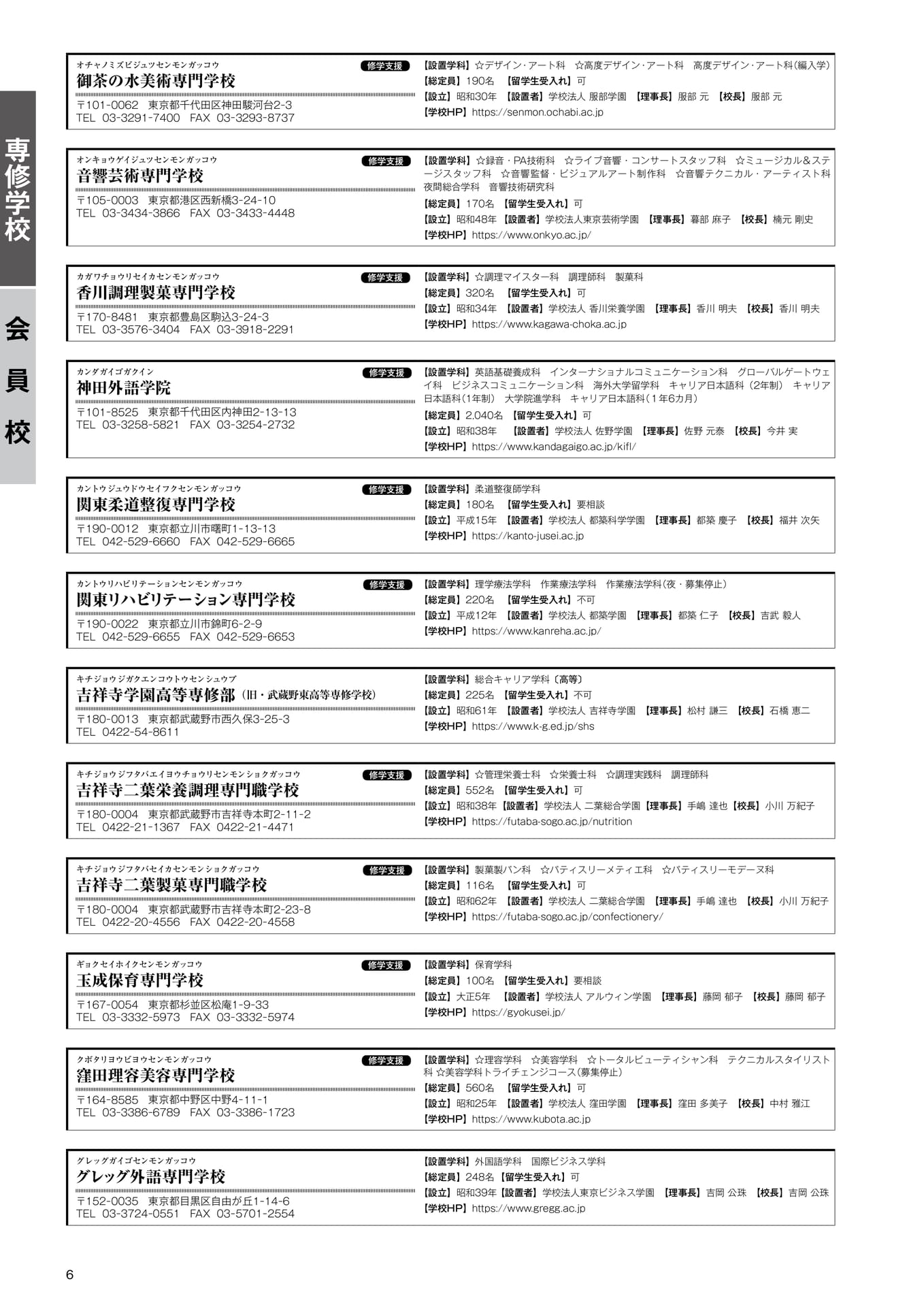 専修学校 会員校一覧(3)(8ページ目)