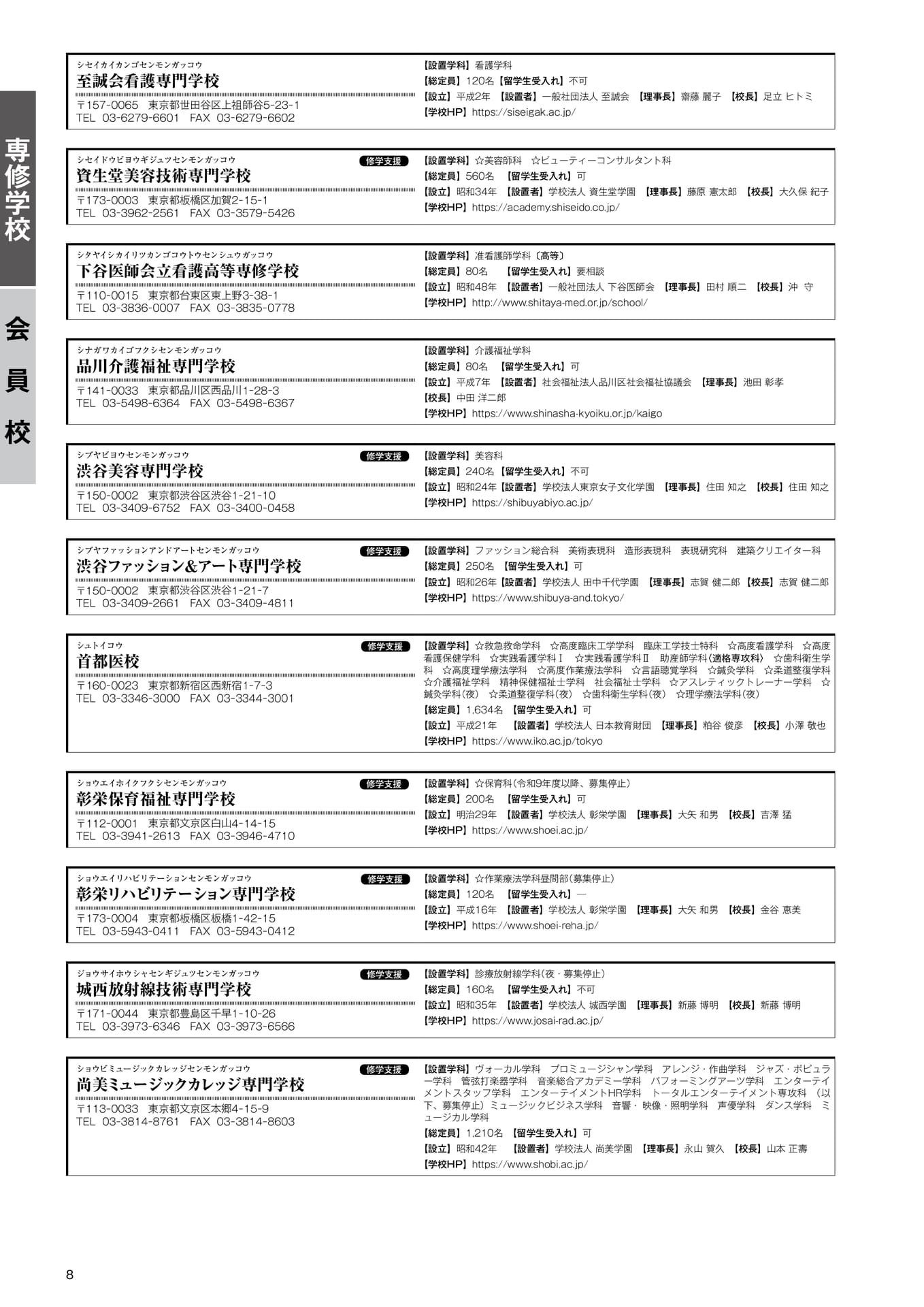 専修学校 会員校一覧(5)(10ページ目)