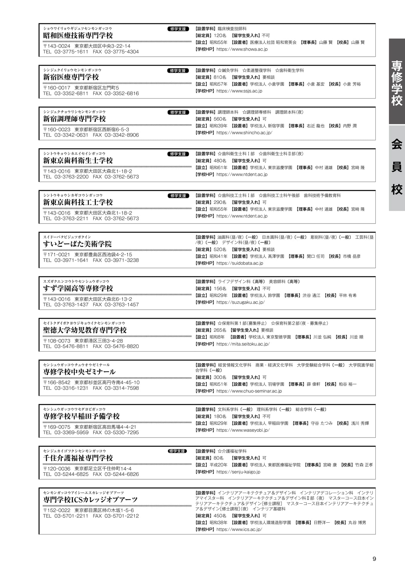 専修学校 会員校一覧(6)(11ページ目)
