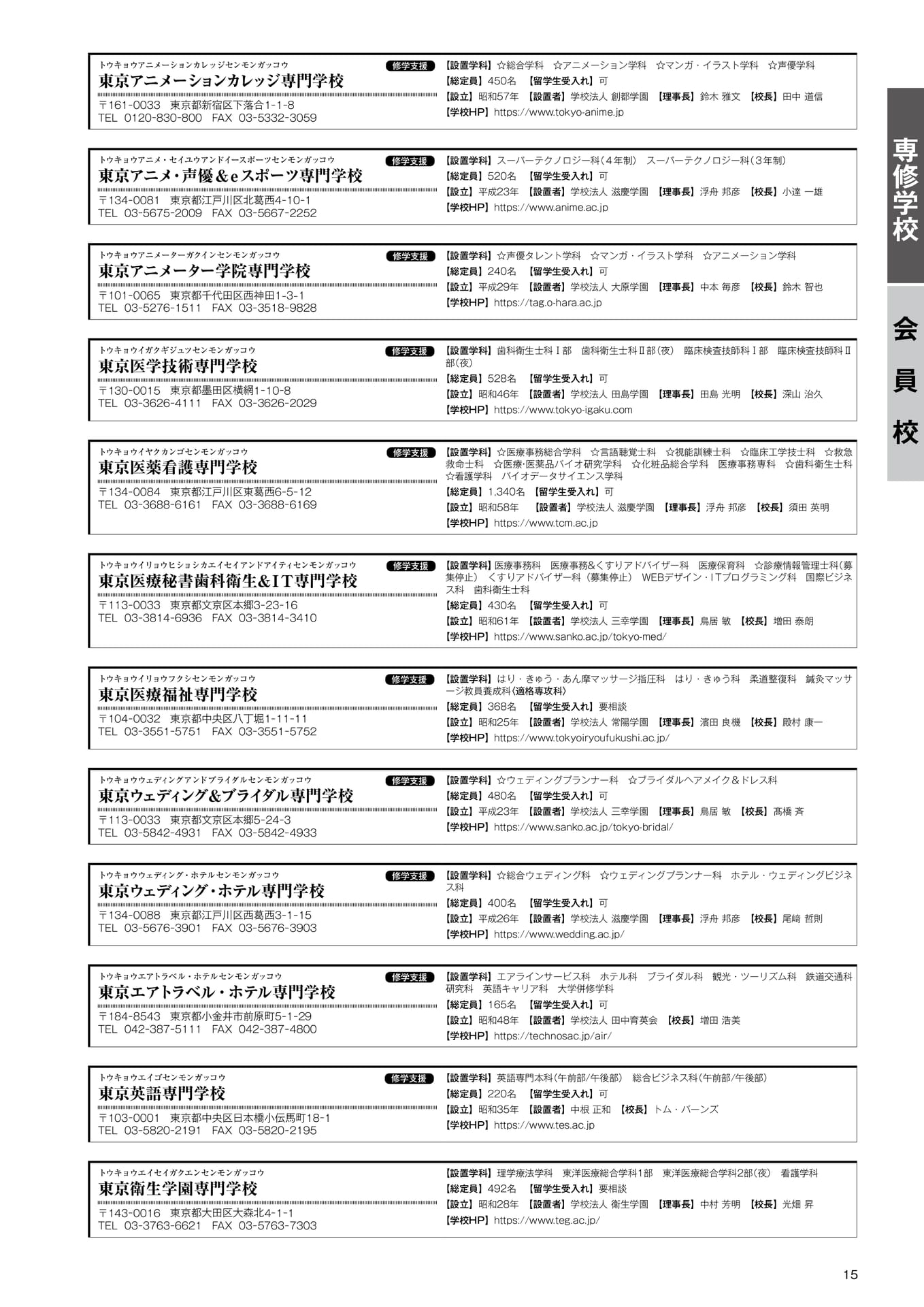 専修学校 会員校一覧(12)(17ページ目)