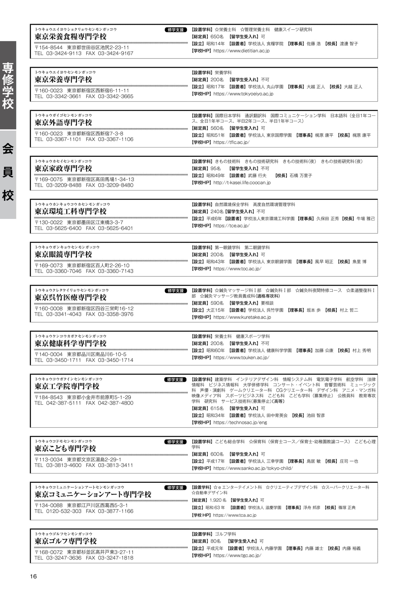 専修学校 会員校一覧(13)(18ページ目)