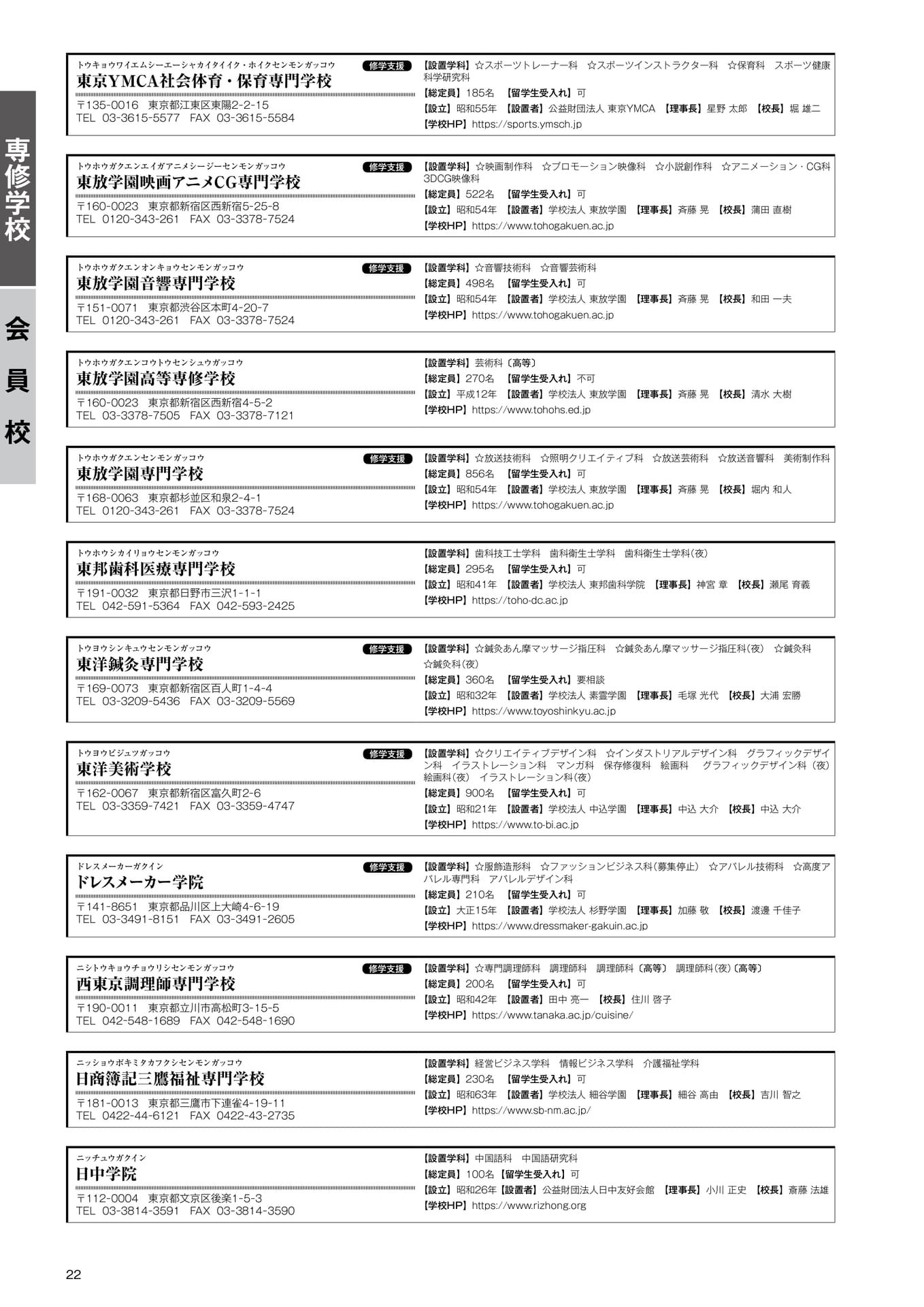 専修学校 会員校一覧(19)(24ページ目)