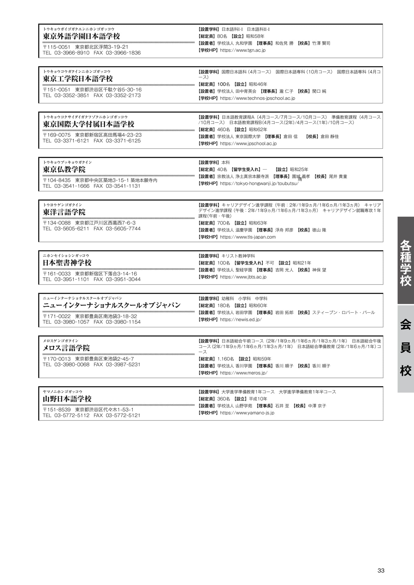各種学校 会員校一覧(2)(35ページ目)