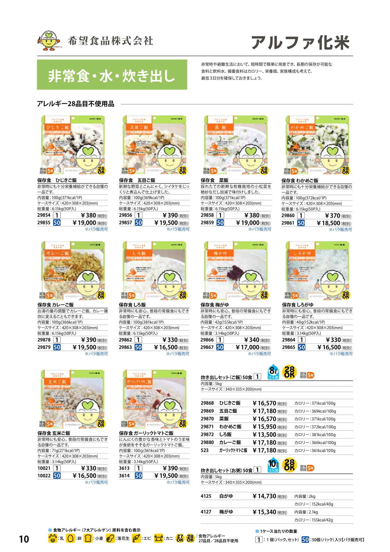 希望食品のアルファ化米(12ページ目)