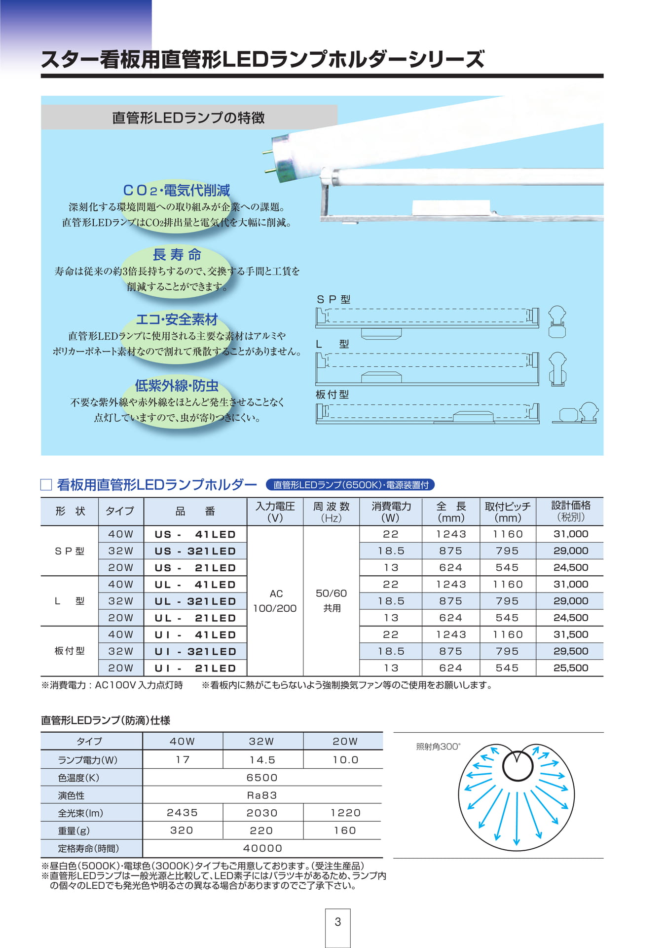 P3 スター看板用直管形LEDランプホルダーシリーズ（4ページ目）