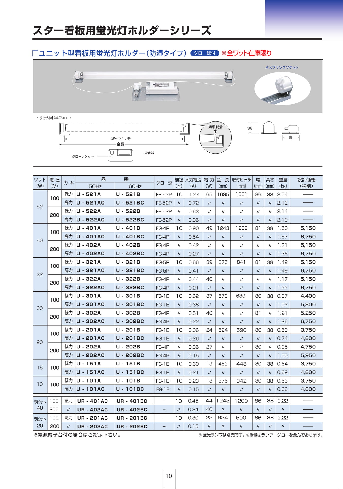 P10 スター看板用蛍光灯ホルダーシリーズ（11ページ目）
