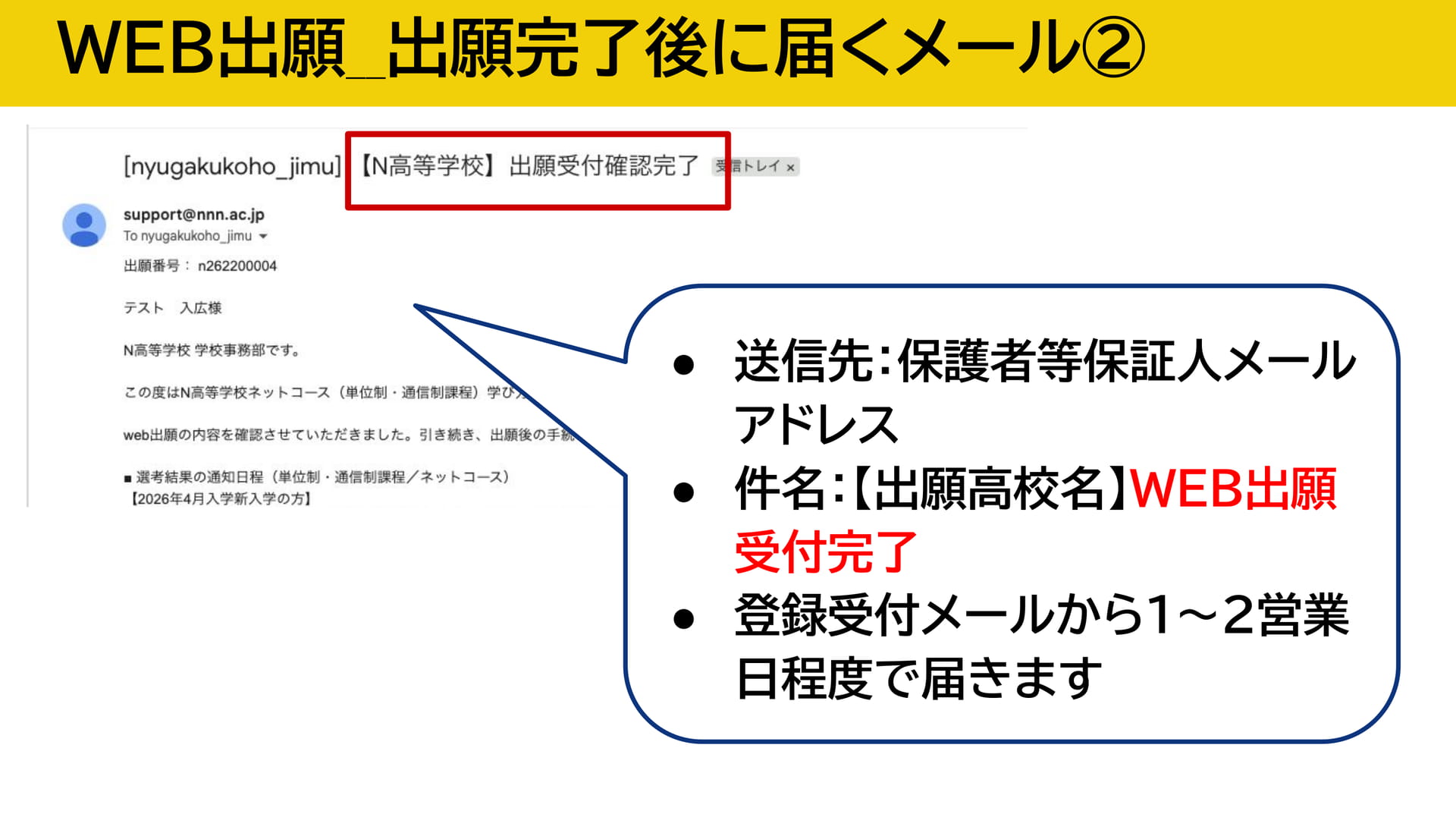 出願完了後に届くメール②（45ページ目）