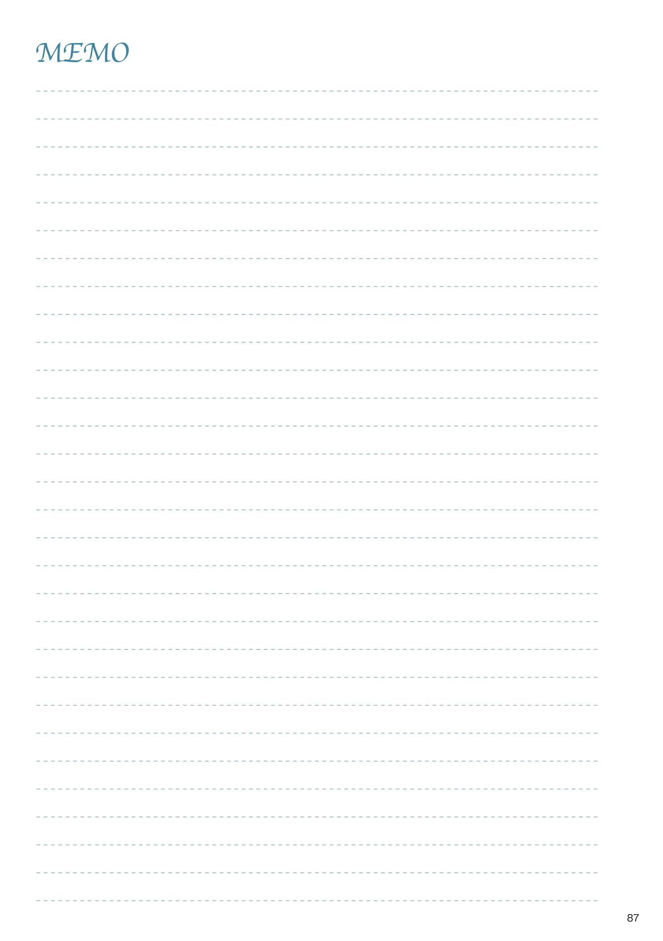 Page 87　MEMO（89ページ目）