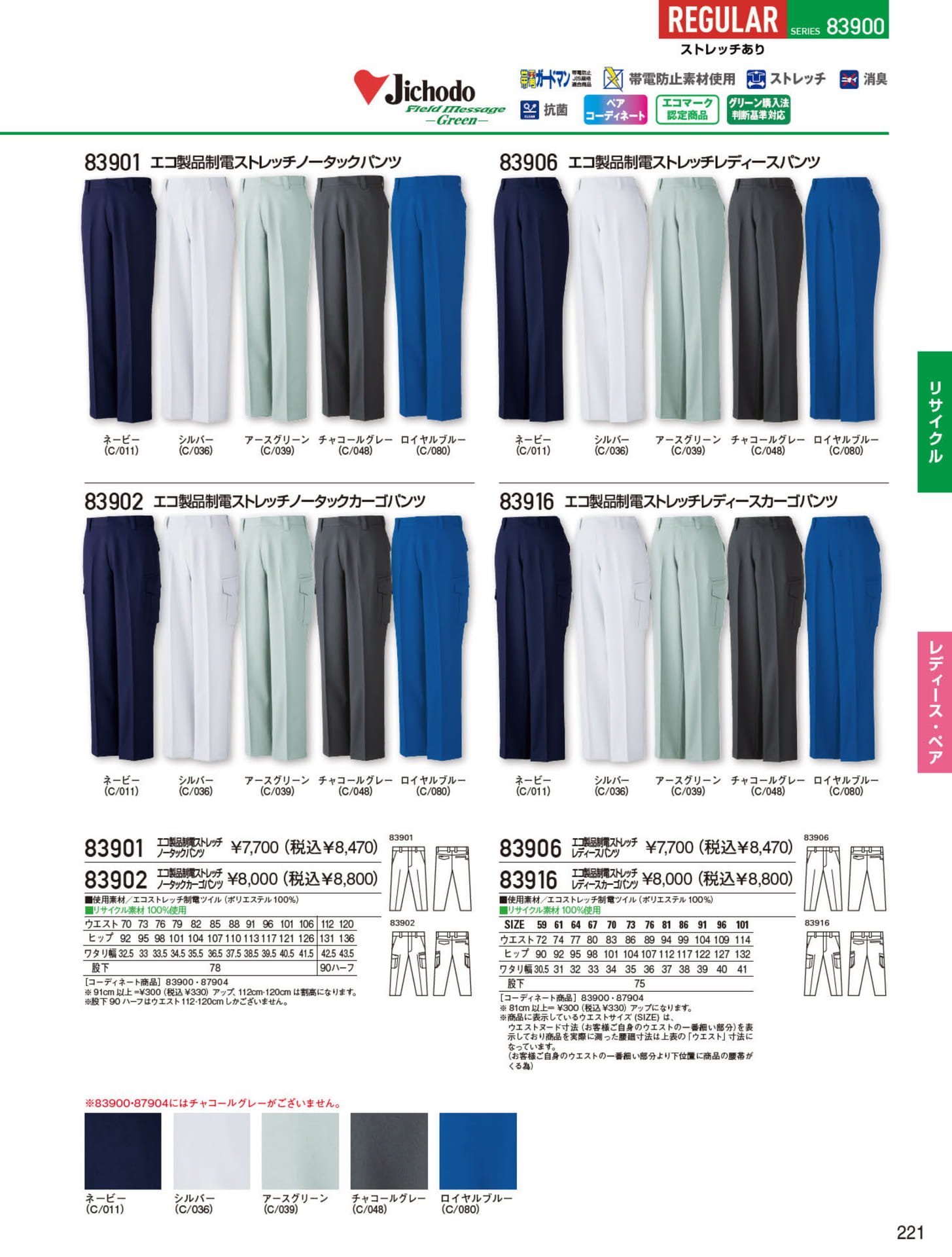 エコ製品制電ストレッチ（221ページ目）