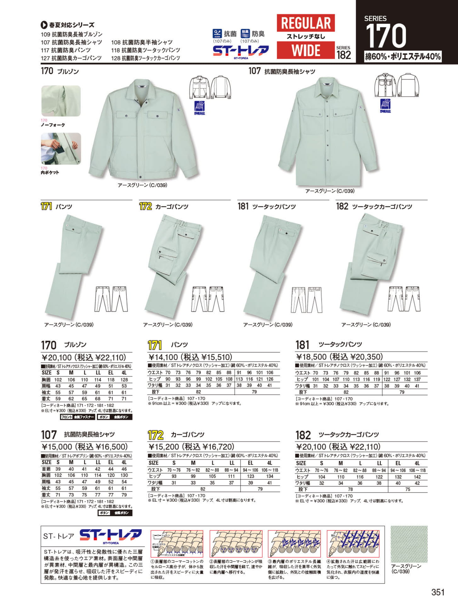 抗菌防臭長袖ブルゾン（351ページ目）