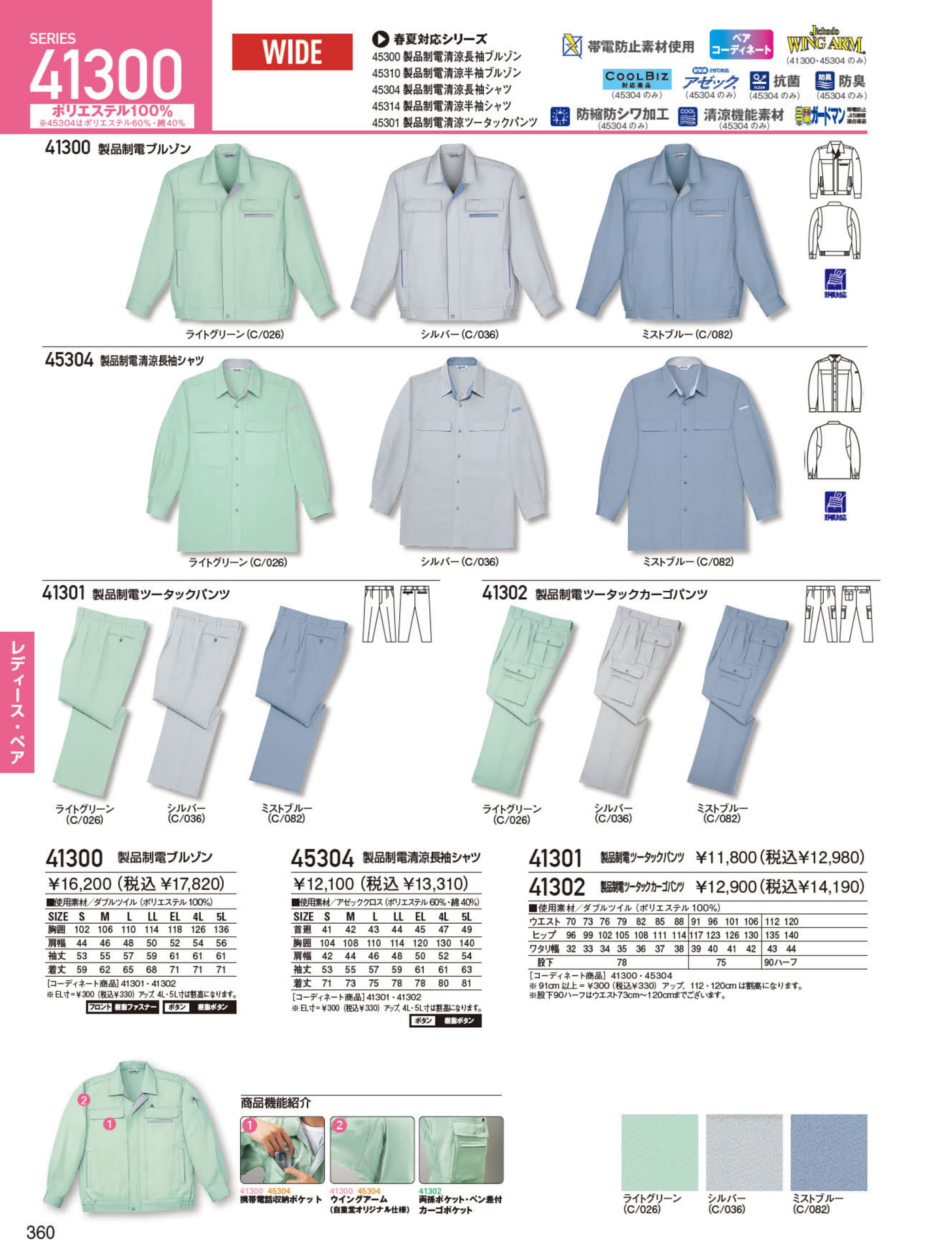 製品制電ブルゾン（360ページ目）