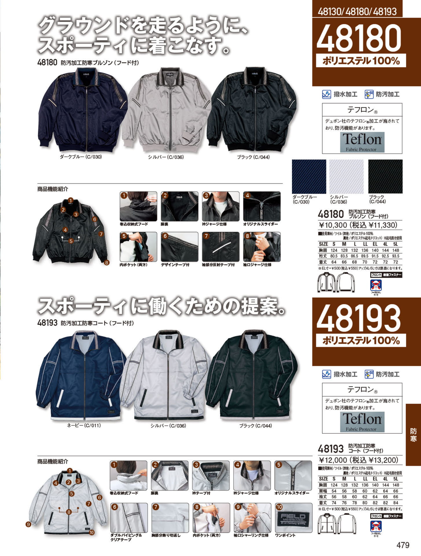 防汚加工防寒ブルゾン（479ページ目）