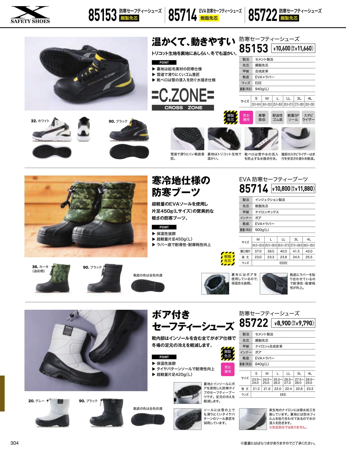 防寒セーフティーシューズ(304ページ目)