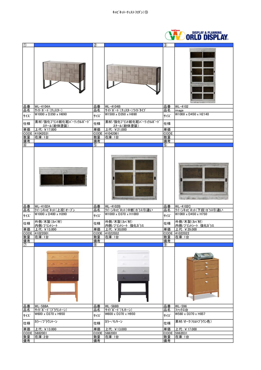 収納家具（ｷｯﾁﾝ・ﾁｪｽﾄ)⑬（26ページ目）