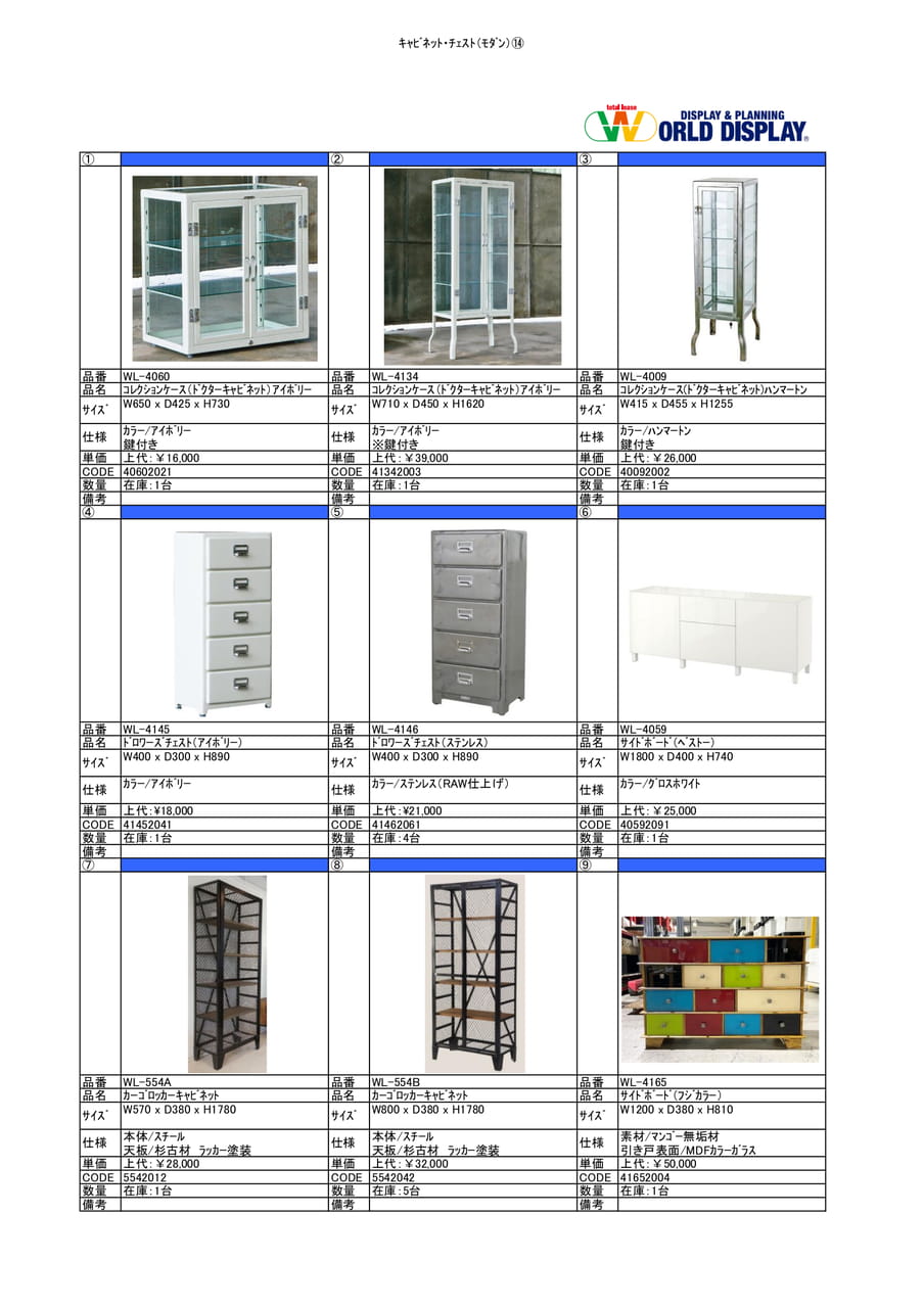 収納家具（ｷｯﾁﾝ・ﾁｪｽﾄ)⑭（27ページ目）