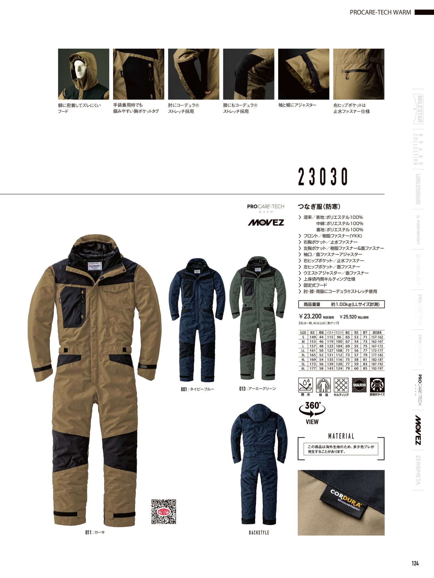 プロケアテックウォーム 防寒つなぎ服(125ページ目)