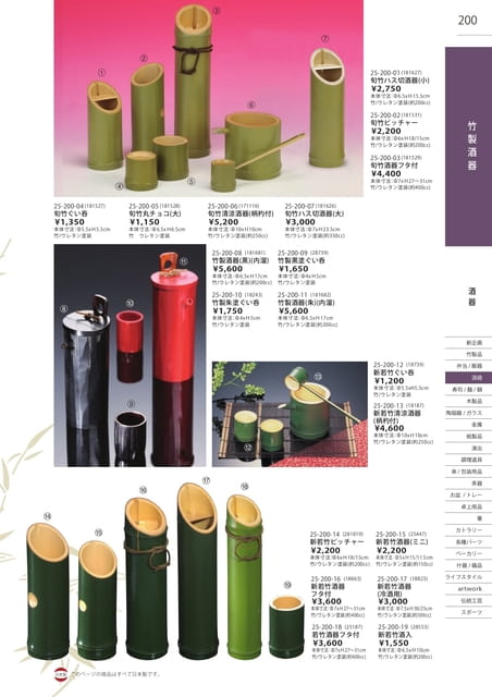 P200 酒器 - 竹製酒器(201ページ目)