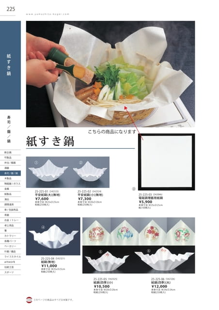P225 寿司/麺/鍋 - 紙すき鍋(226ページ目)
