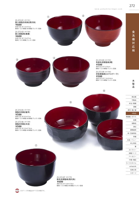 P272 木製品 - 食洗器対応椀(木製・樹脂)(273ページ目)