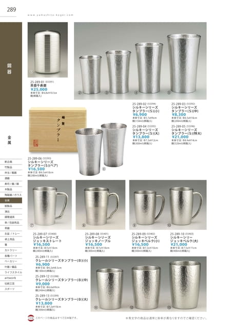 P289 金属 - 錫器(290ページ目)