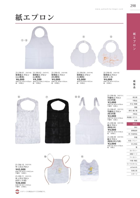 P298 紙製品 - 紙エプロン(299ページ目)