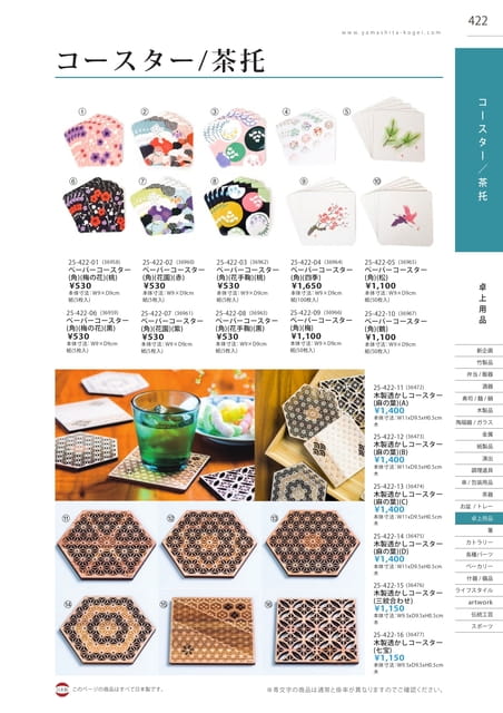P422 卓上用品 - コースター/茶托(423ページ目)