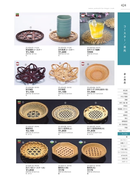 P424 卓上用品 - コースター/茶托(425ページ目)