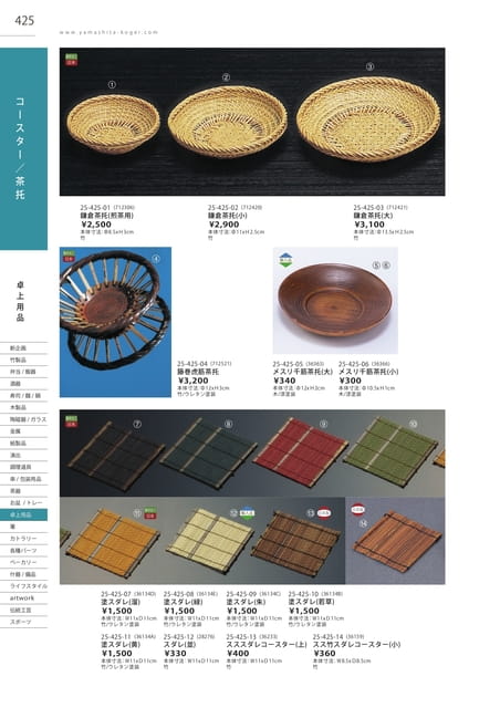 P425 卓上用品 - コースター/茶托(426ページ目)
