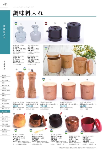 P431 卓上用品 - 調味料入れ(432ページ目)