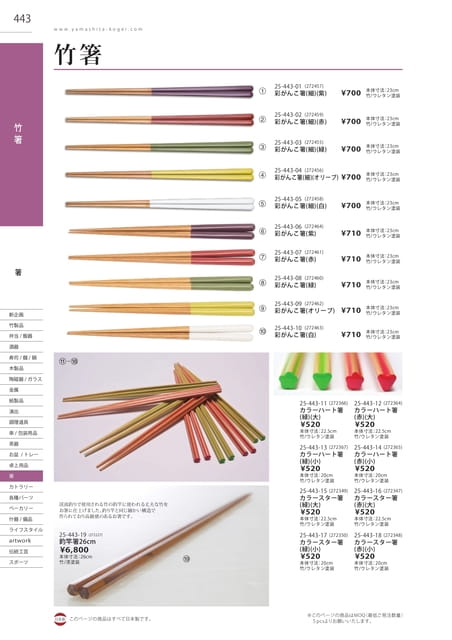 P443 箸 - 竹箸(444ページ目)