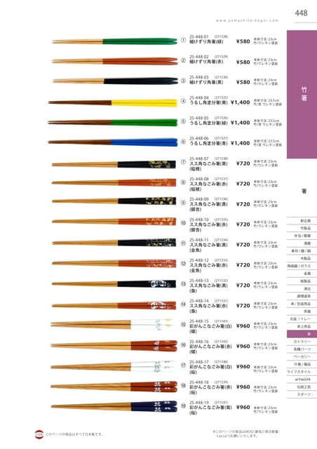 P448 箸 - 竹箸(449ページ目)