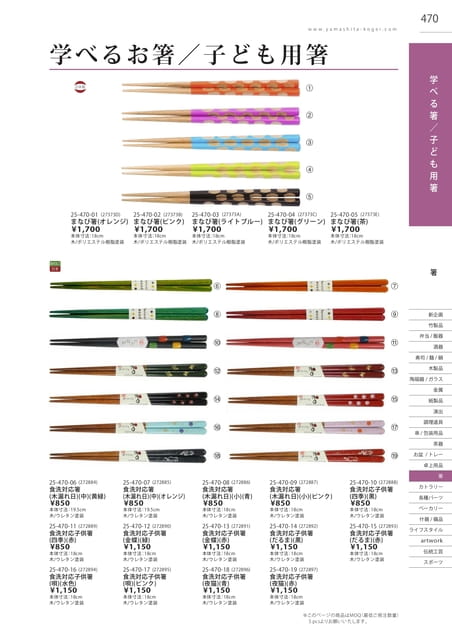 P470 箸 - 学べるお箸/子ども用箸(471ページ目)