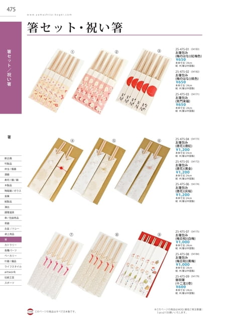 P475 箸 - 箸セット/祝い箸(476ページ目)