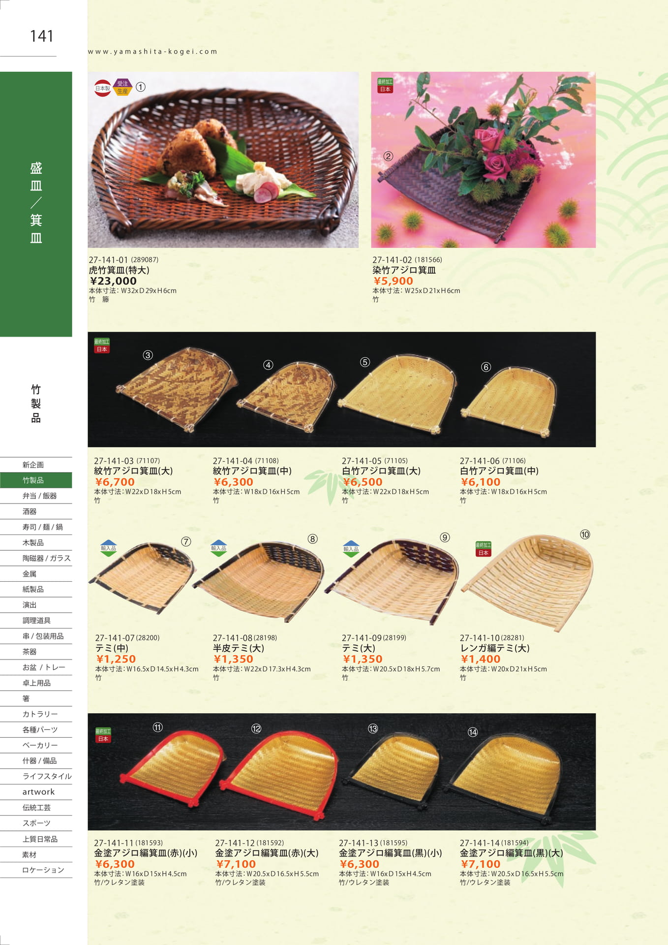 虎竹箕皿（142ページ目）