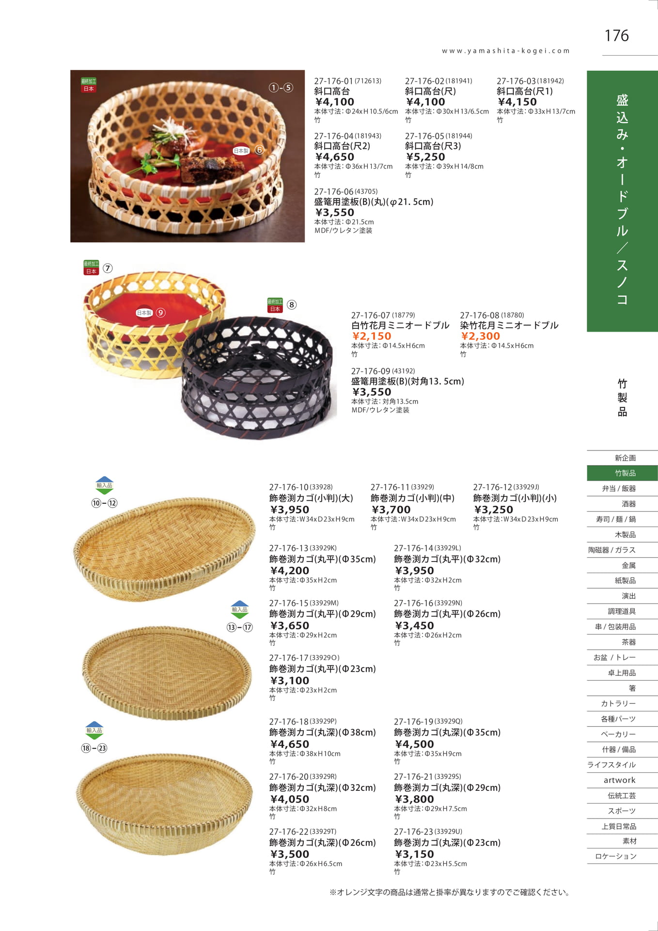 斜口高台・飾巻渕カゴ（177ページ目）