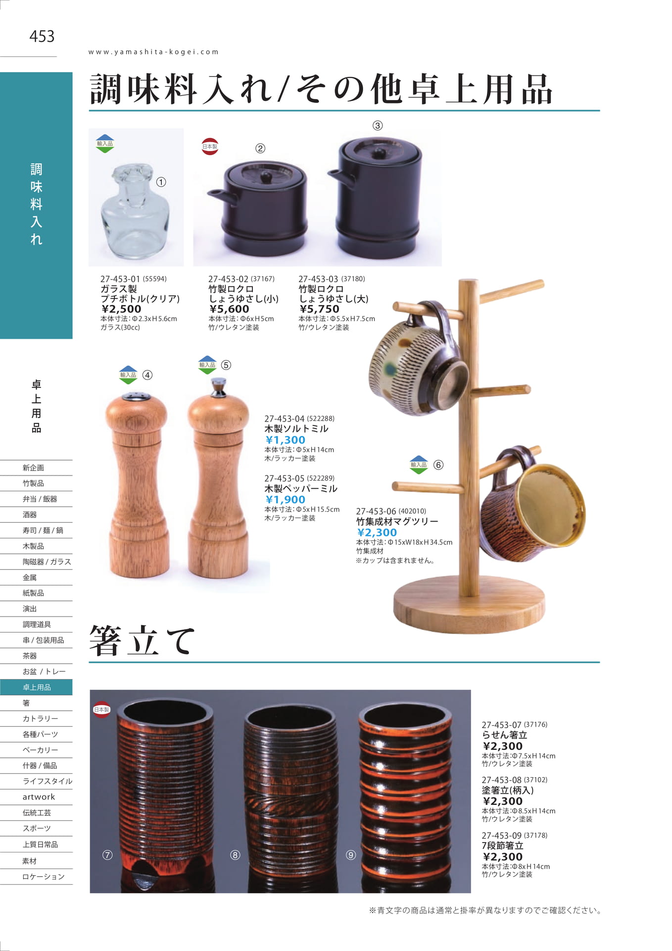 調味料入れ／その他卓上用品（460ページ目）