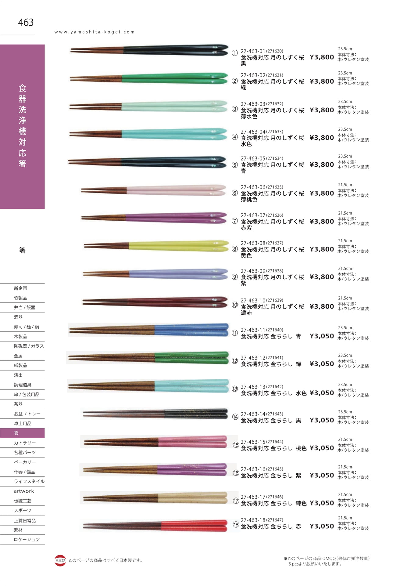 食器洗浄機対応箸（470ページ目）