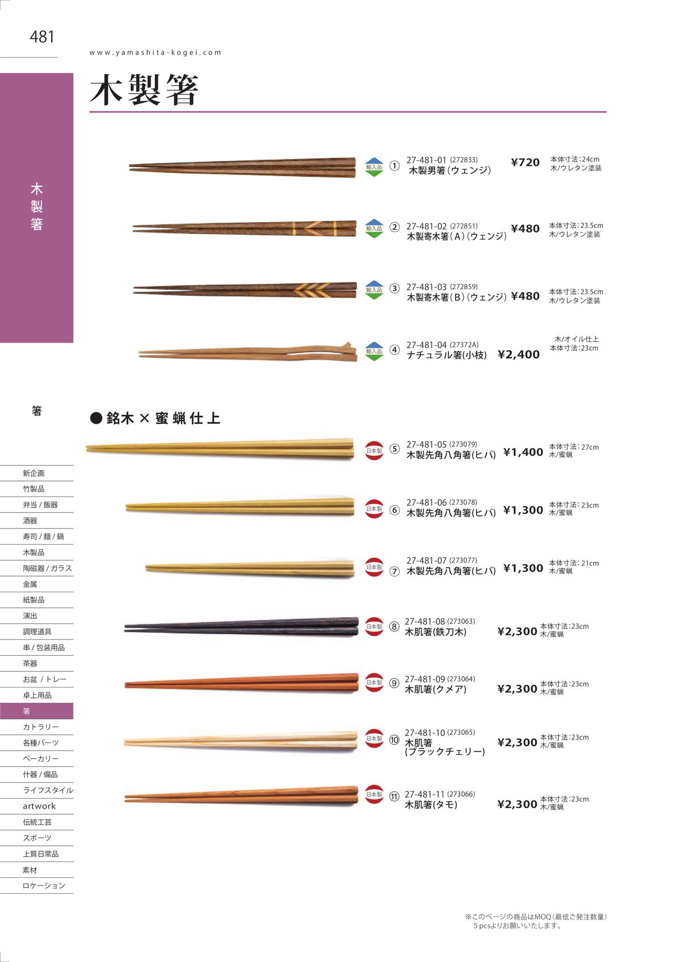 木製箸（488ページ目）