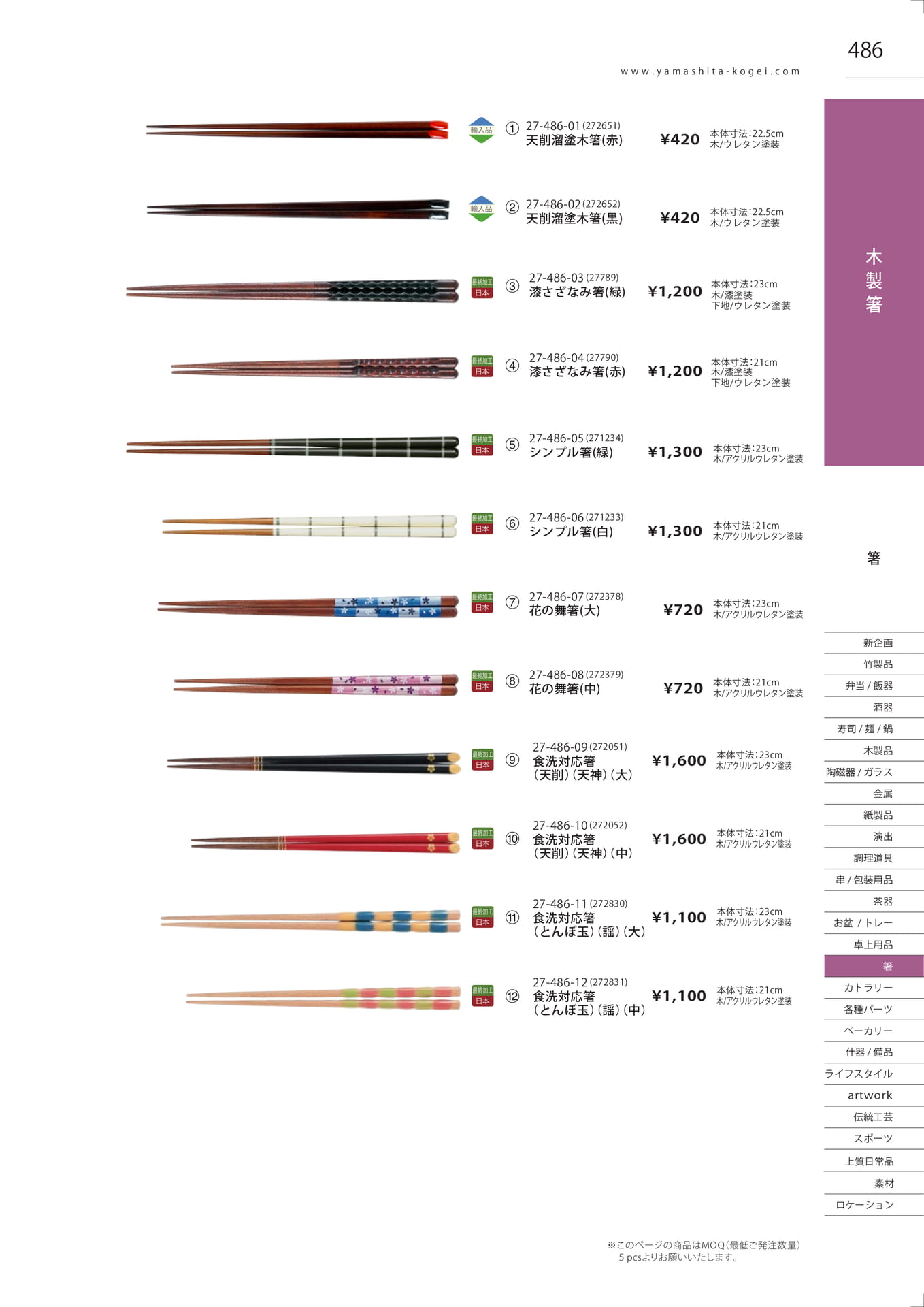 木製箸（493ページ目）