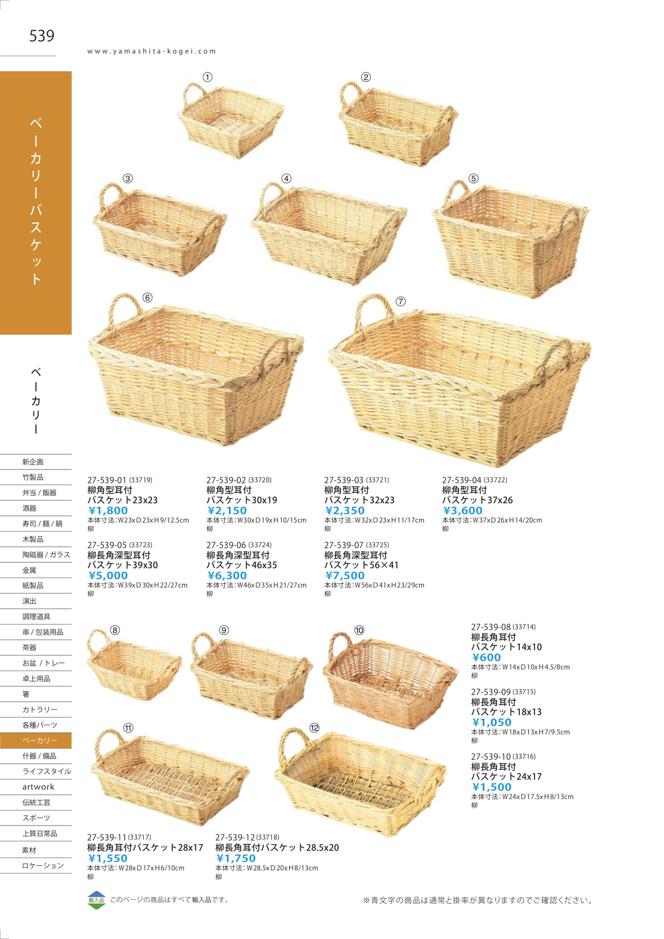 ベーカリーバスケット（546ページ目）