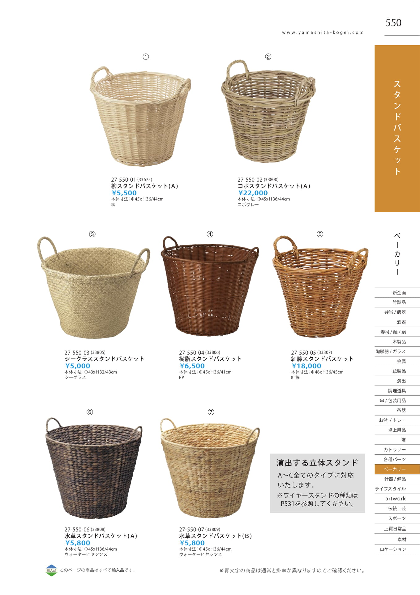 スタンドバスケット（557ページ目）