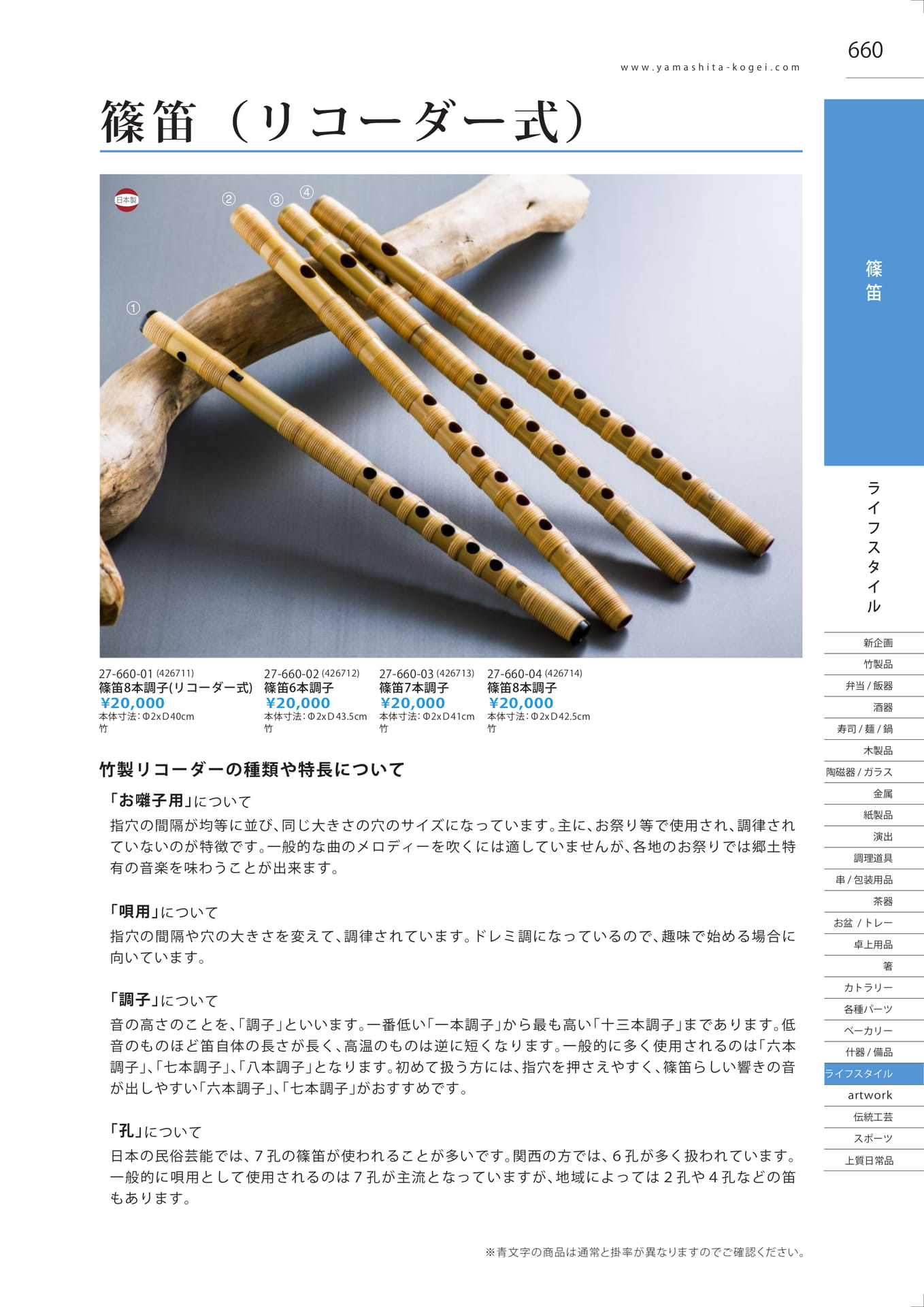 篠笛（リコーダー式）（667ページ目）